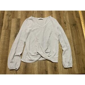 Double Zero Sweater, Women's Size Small, White, V-neck, Long Sleeve, Pullover